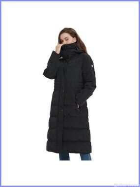 Women's Thickened Warm Insulated Vegan Down Long Parka Jacket with Hood